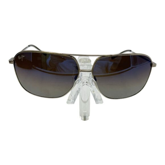 MAUI JIM KAMI MJ 778-06A GUNMETAL BLUE TO BLACK POLARIZED AVIATOR SUNGLASSES - Picture 4 of 12